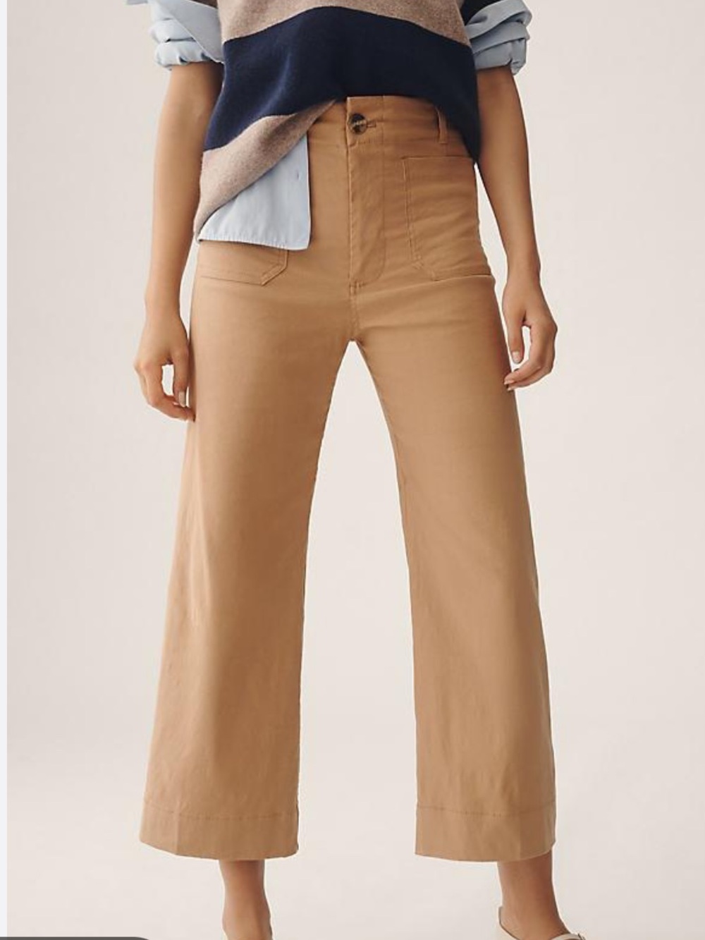 Maeve Anthropologie The Colette Cropped Wide Leg Trousers